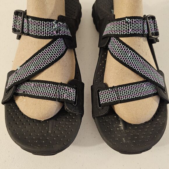 Skechers Women’s Outdoor Lifestyle Sandals Black/multicolor slip on Size 11 - Picture 2 of 11